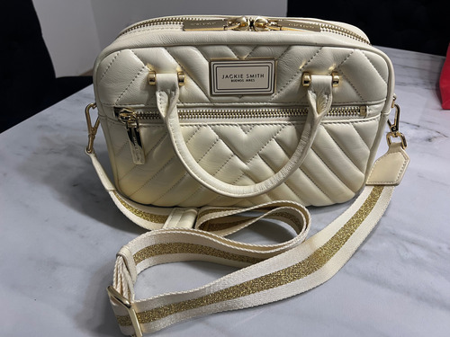 Cartera Jackie Smith Cuero Beige Lisa Oro Beige (Usado)