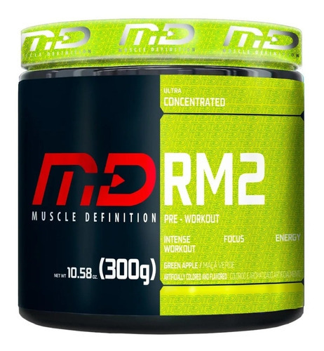 Pre Treino Rm2 Ultra 300g Md - Melhor Beta Alanina Do Mundo Sabor Maçã Verde