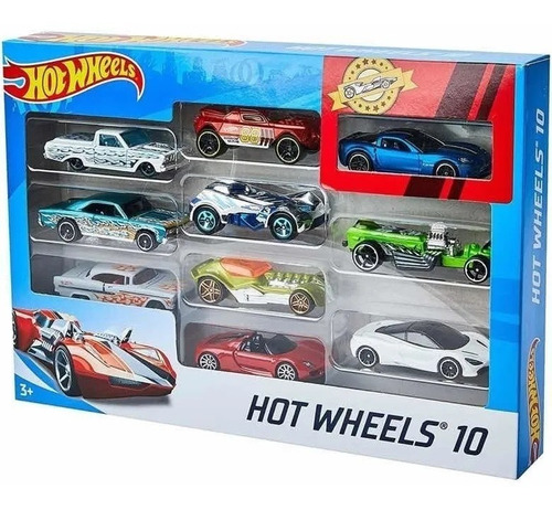 Imagen 2 de 4 de Hot Wheels Autos 10 Modelos Diferentes, 54886 Mattel Bestoys