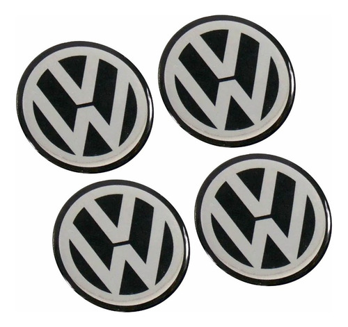 Adesivos Emblema Roda Resinado Volkswagen 90mm Cl20