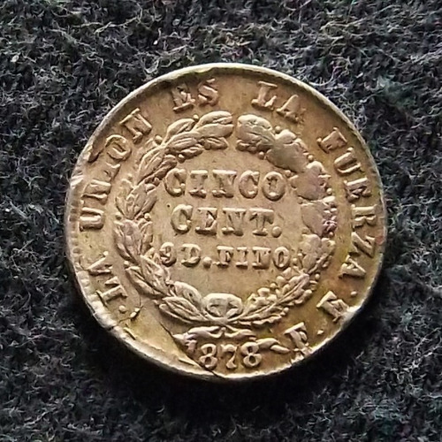 Bolivia 5 Centavos 1878 Muy Bueno Plata Km 157.1
