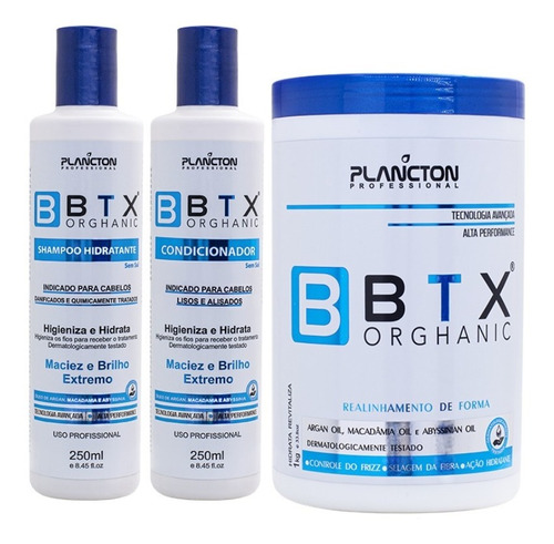 Kit Btx Organico Plancton Sem Formol Shampoo Condicionador