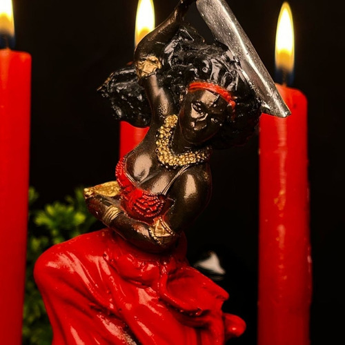 Imagem Iansã (2) 15 Cm (d) - Umbanda Candomble Cor Dourado