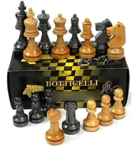 Wood Chess Board Game com o Rei Figuras, Peças De Xadrez De