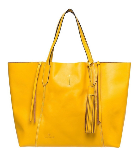 Bolsa Tote Amarilla Mujer Bolso Amarillo De Piel Moda 