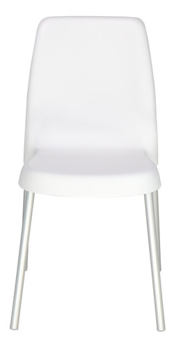 Cadeira de jantar Tramontina Vanda, estrutura de cor  branco/alumínio, 1 unidade
