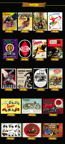 Chapas Motos Antiguas 30x40