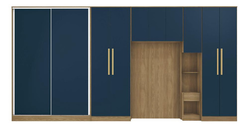 Quarto Modular Kappesberg Adapt Azul Profundo 6 Pç 450cm