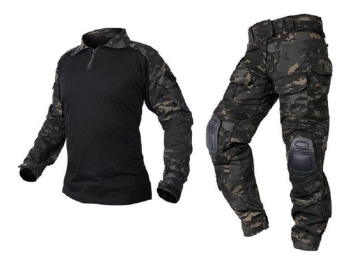 Pantalon Airsoft Multicam Black Combat Shirt Protecciones