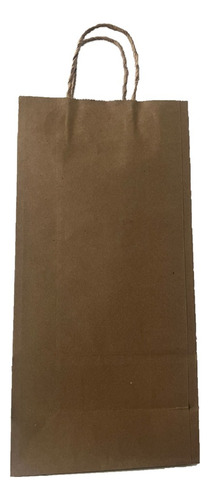 Bolsa Kraft C/asa Retorcida 16x8x32 Cm (50 Pzas) Kraft Lisa Kraft