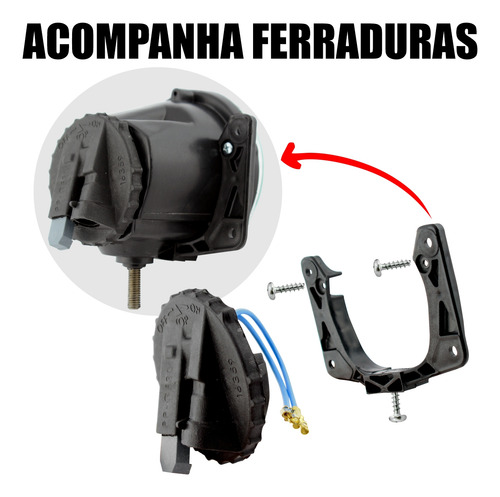 Farolete Milha Auxiliar Universal Linha Fiat H1 Com Suporte