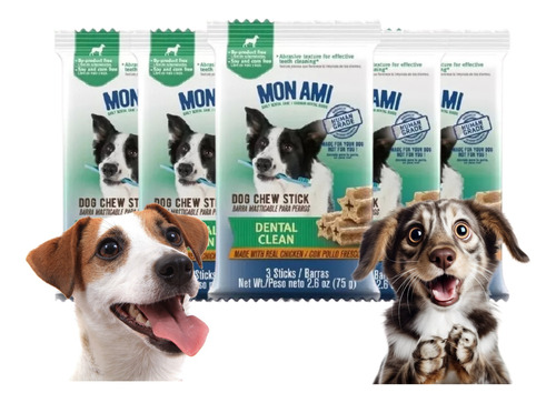 Golosinas Perros Snack Mon Ami Saludable Dientes Limpios X 5