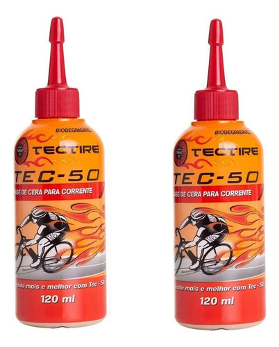 Par Óleo Lubrificante Tectire Tec-50 Bio Cera Bike 120ml