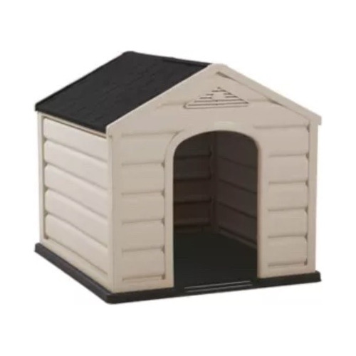 Casa Para Perro Techo Negro Razas Pequeñas Medianas 58x61x68