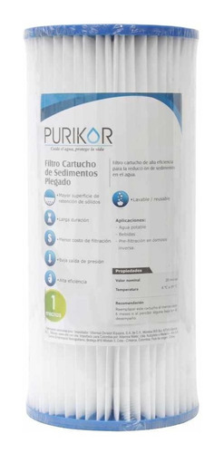   Cartucho P/filtro Jumbo, Lavable, Marcas Purikor Y Watts