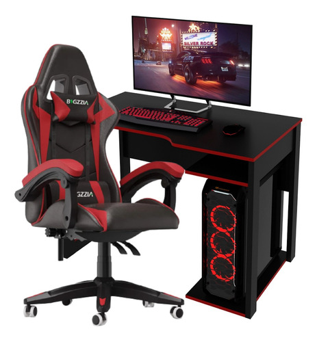 Conjunto De Silla Gamer + Escritorio Gamer Modelo Texas 