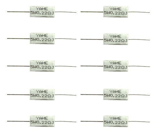10pcs Resistencia De Cemento Bobinado Cerámica 5w 0.22ohm