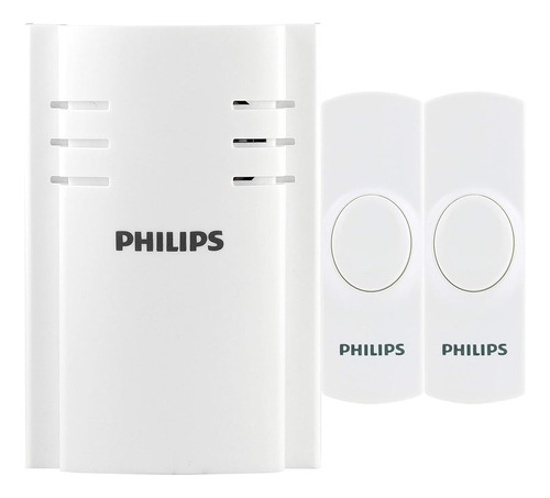 Kit De Timbre Inalámbrico Philips, Receptor Enchufable, 2 Bo