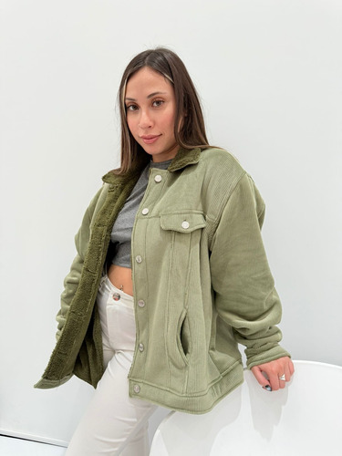 Campera Peluche Mujer Soluna Moda Corderoy Invierno