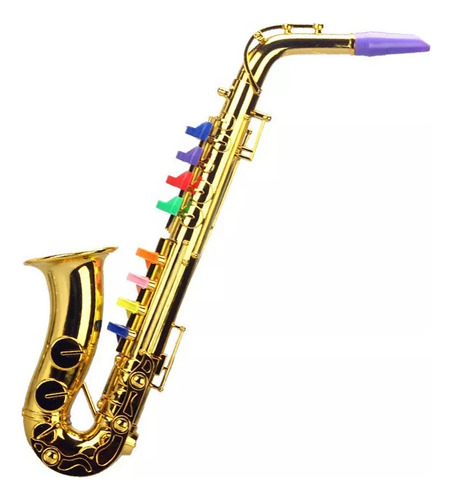 Saxofon Musical Infantil Plateado Para Instrumento Enseñanza Color Dorado