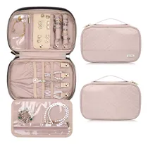 Comprar Estuche De Viaje Para Joyas Rosa Suave Para Collares Anillos