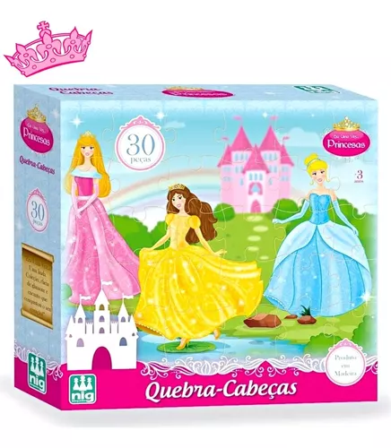 Jogo Menina Disney Princesa Puzzle 30 Peças Quebra Cabeça