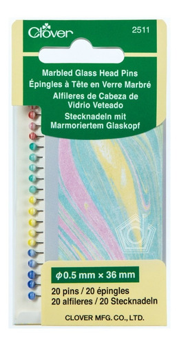 Alfileres De Cabeza De Vidrio Veteado Clover 2511