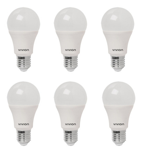 Pack X6 Bombita De Luz Lampara Led Bulbo 7.5w Fria 680 Lumen