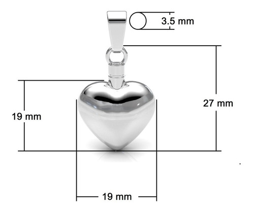 Dije Perfumero Urna Para Ceniza Cremación Plata 925 Agálea Color Corazón Abombado