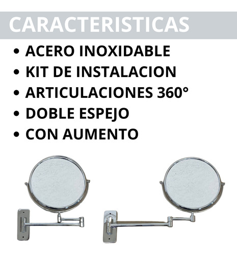 Espejo Doble Aumento Cosmético Circular Maquillaje Make Up