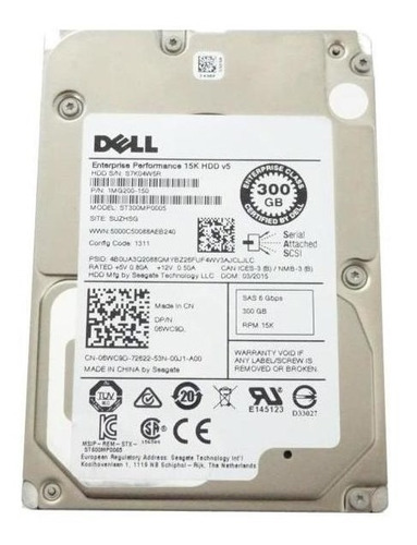 Disco Rigido Dell 06wc9d - Capacidad 300gb -15k 6g Sas