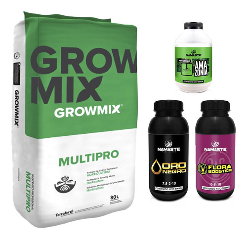 Sustrato Growmix Multipro 80lts Con Amazonia Oro Flora 500ml