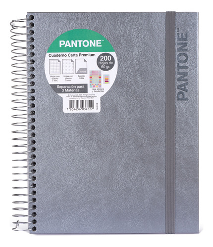 Cuaderno Premium Pantone Metalizado Carta Con Elástico 7mm