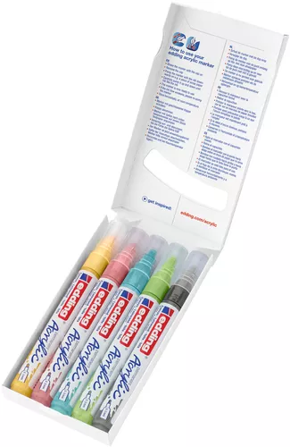Set de marcadores acrílicos Pastel E5100 punta redonda trazo medio