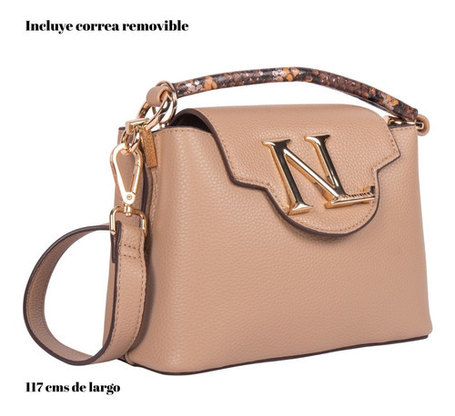 Bolsa de ombro Nicole Lee com emblema Nl Ss22, cor cinza