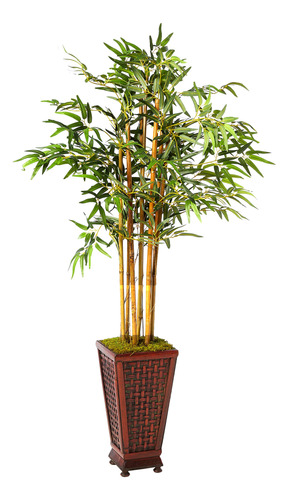 Casi Natural 5 Bambú Árbol Artificial En Maceta Decorativ.