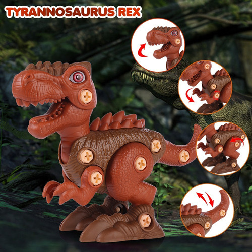Imagen 6 de 10 de 3 Pzas Juguete Dinosaurios Para Niños Con Taladro Electrico