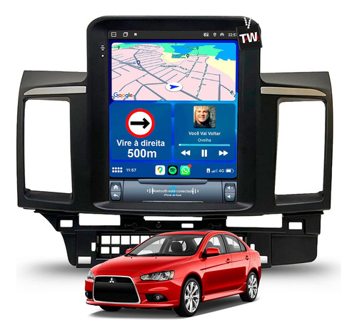 Central Multimídia Tesla Lancer 2009 À 2022 Gps Carplay Bt Cor Mitsubishi Lancer 2019