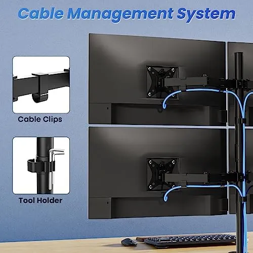 Soporte De Monitor Quad, Montaje De Monitor 4 Para Pantallas