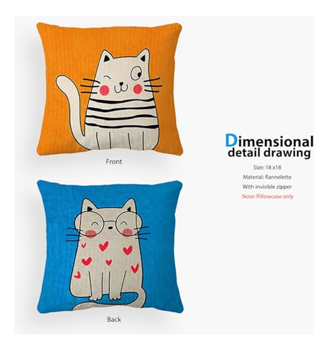 Fundas De Almohada 45 X 45 Cm Gato Mirando Fijamente