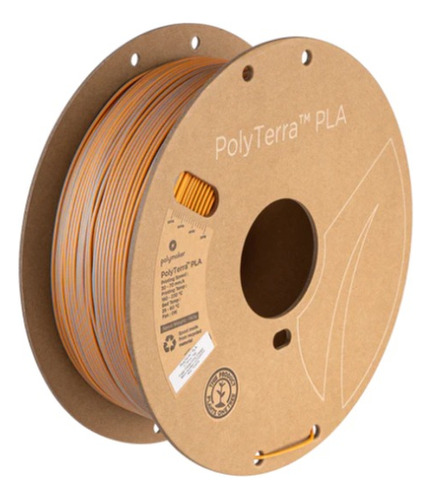 Filamento Polyterra Pla Polymaker, 1.75mm - 1kg Color Foggy Orange (Grey-Orange)