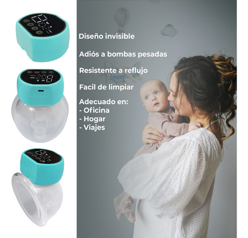 Extractor De Leche Automático KIDDOS Eléctrico Portátil Cómodo Practico Invisible, Para Viaje Compacto Ligero Ergonómico Silencioso Saca Leche Color Azul