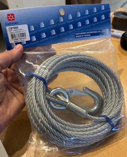 Linga Cable De Acero Cgancho Para Malacate 6 Mm X 7.5 Metros