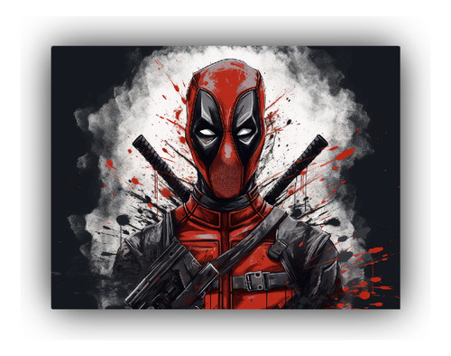 Arte De Pared Ilustraciones Deadpool Ryan Reynolds 50x40cm