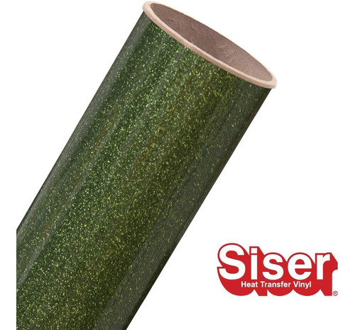 Imagen 1 de 10 de Vinilo Glitter Textil Termotransferible Siser 30x100cm Verde