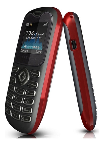 Celular Do Idoso Alcatel Ot-208 Tela 1.45 Rádio Fm Vermelho