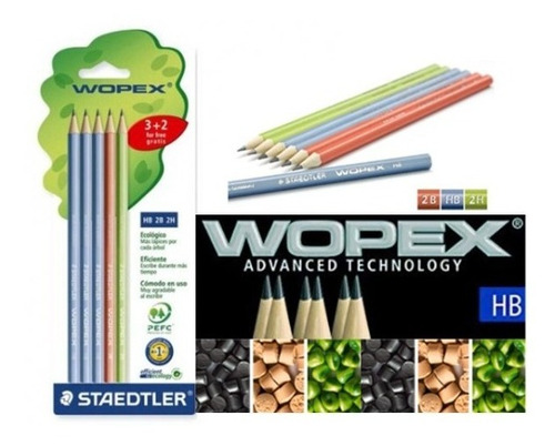 Lapiz Graduado Wopex Staedtler ( 3 Hb, 1 2b, 1 2h) Dibujo