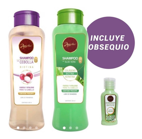 Kit Shampoo Con Cebolla Y Shampoo Con Aloe