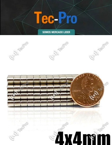 Imagen 6 de 7 de 50 Imanes De Neodimio 4x4 Mm Capital Federal