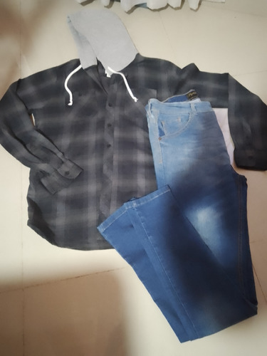 Combo Jeans Fly 55 + Camisa Con Capucha